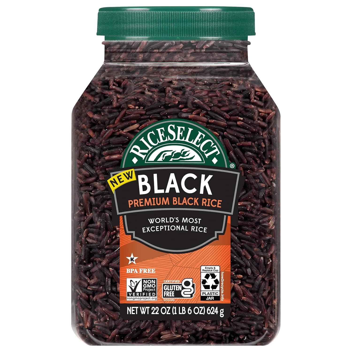 RiceSelect Black Rice — Premium Forbidden Rice in BPA-Free Jar for Elevated Home Dining