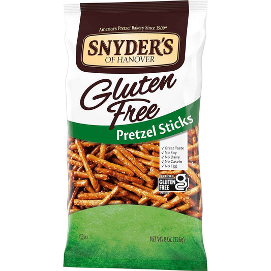 Snyder's of Hanover Gluten Free Pretzels – Low-Fat Better-for-You Crunch for Mindful Snacking, 8 oz Bag