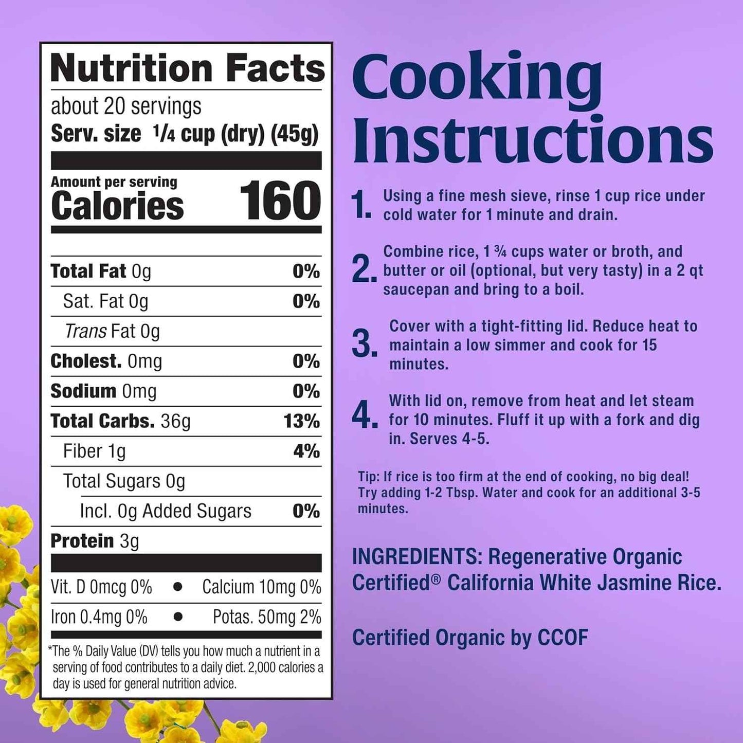 Lundberg Family Farms Organic Jasmine Rice – Clean Pantry Staple for Mindful Home Cooks, Non-GMO Everyday Side