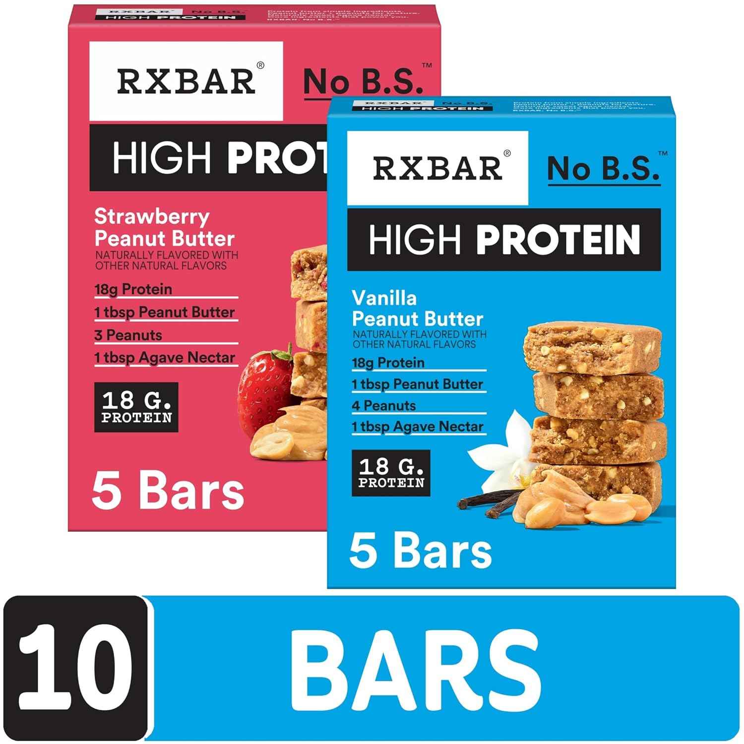 RXBAR High Protein Bars – Focus-Sustaining Office Snack to Beat Afternoon Slumps, Gluten Free 10 Pack