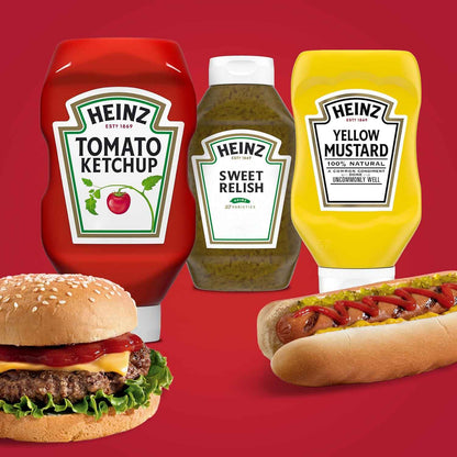 Heinz Tomato Ketchup, Sweet Relish & Yellow Mustard Grill Pack – Portable Condiment Trio for Camping and Picnics