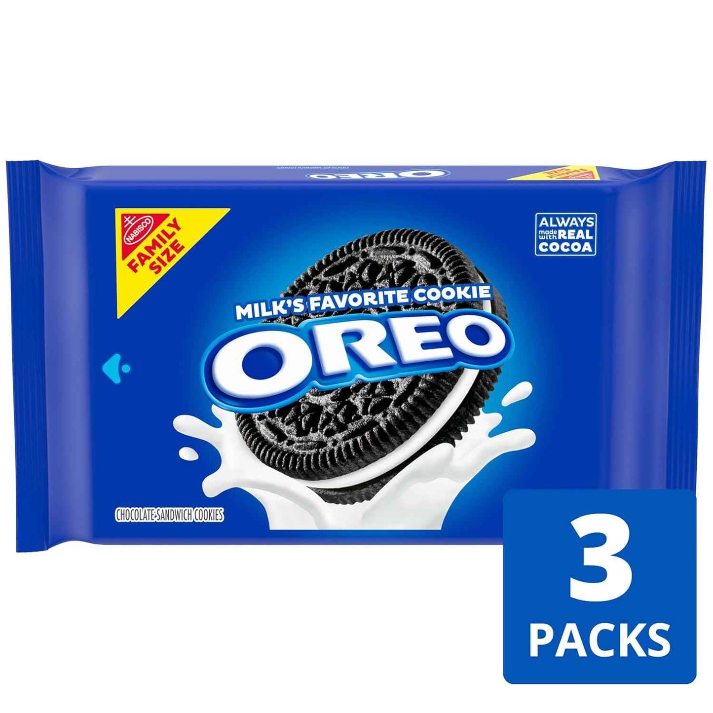 OREO Chocolate Sandwich Cookies, Family Size 3-Pack – Holiday Dessert Platter Gift for Hosts, Bulk Variety