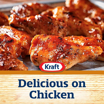 Kraft Hint of Honey Slow-Simmered Barbecue BBQ Sauce 18 oz – Kid-Friendly Family Dip for Tenders, Fries and Meatballs