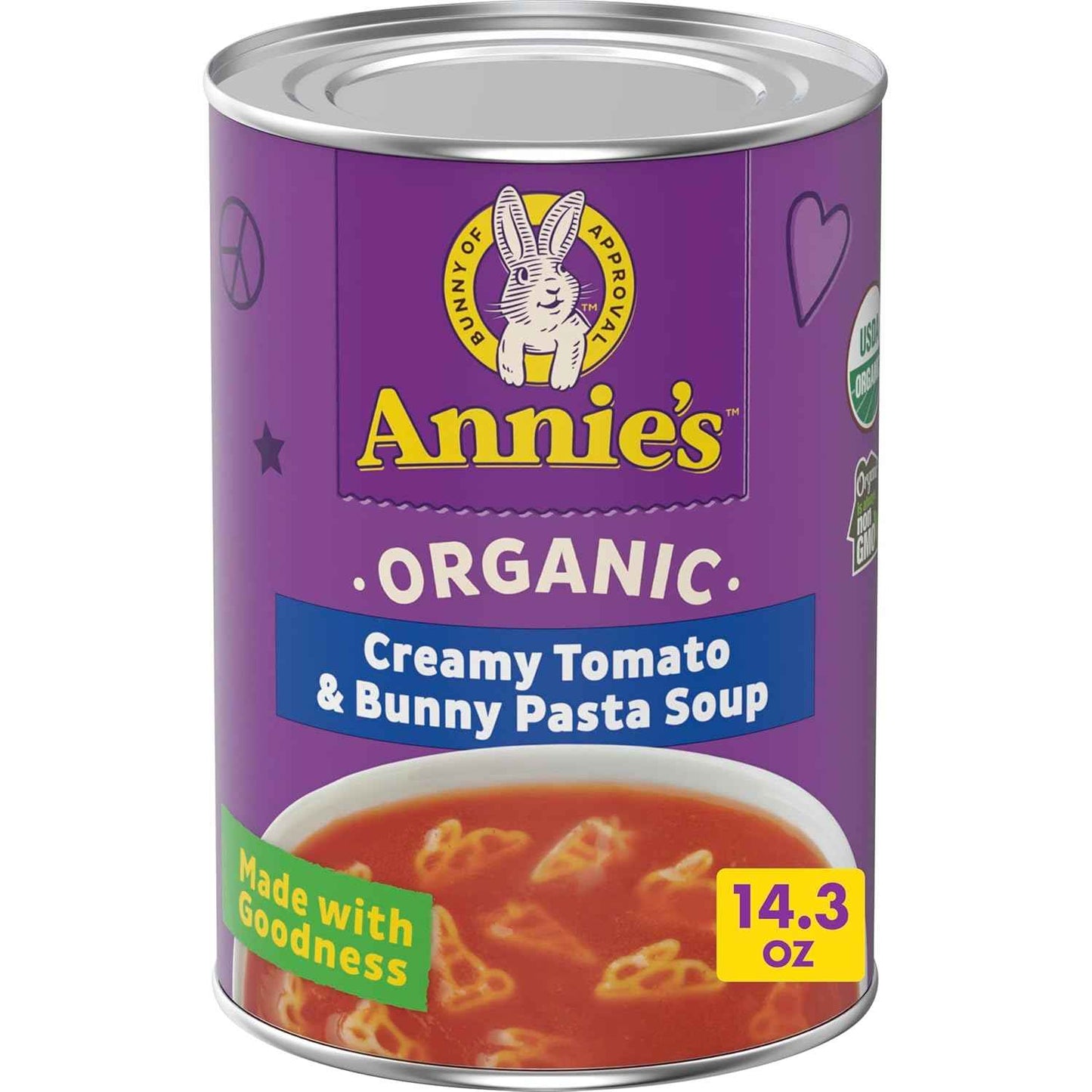 Annie's Bunny Pasta Soup – Clean-Label Canned Soup Without Preservatives, 14.3 oz