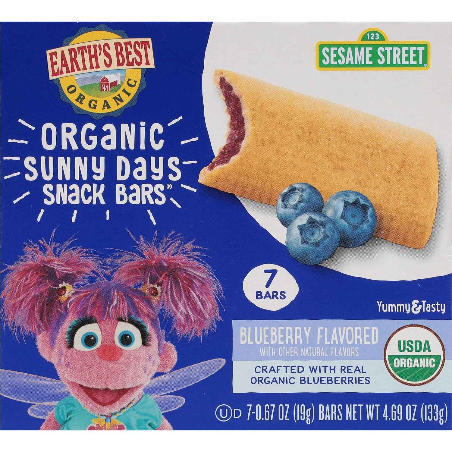 Earth's Best Sunny Days Snack Bars – Organic Blueberry Snack for Healthy Between-Meal Toddler Breaks, Individually Wrapped