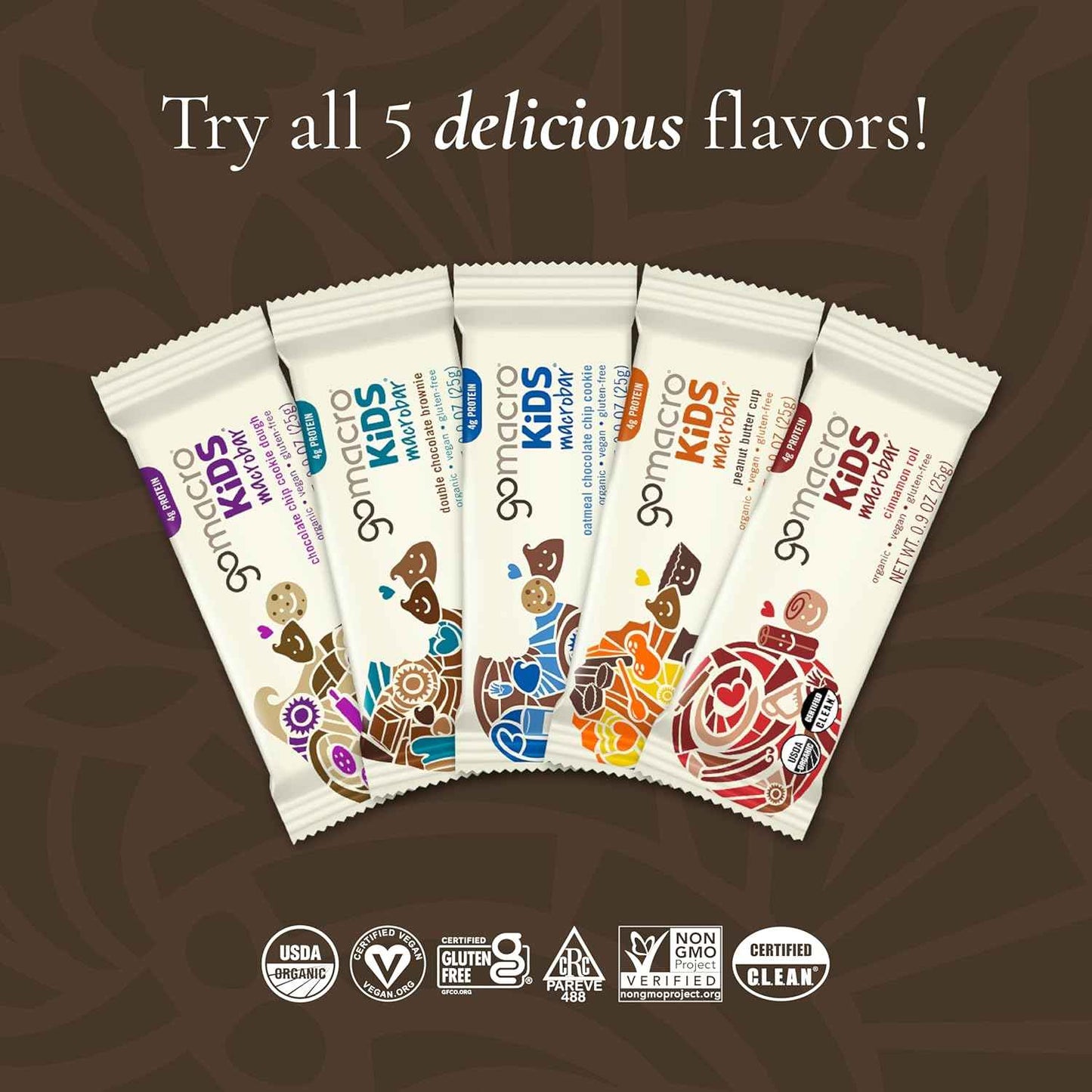 GoMacro Kids MacroBar Organic Snack Bars – Portable Vegan Bar for Hiking Trails and Road Trips