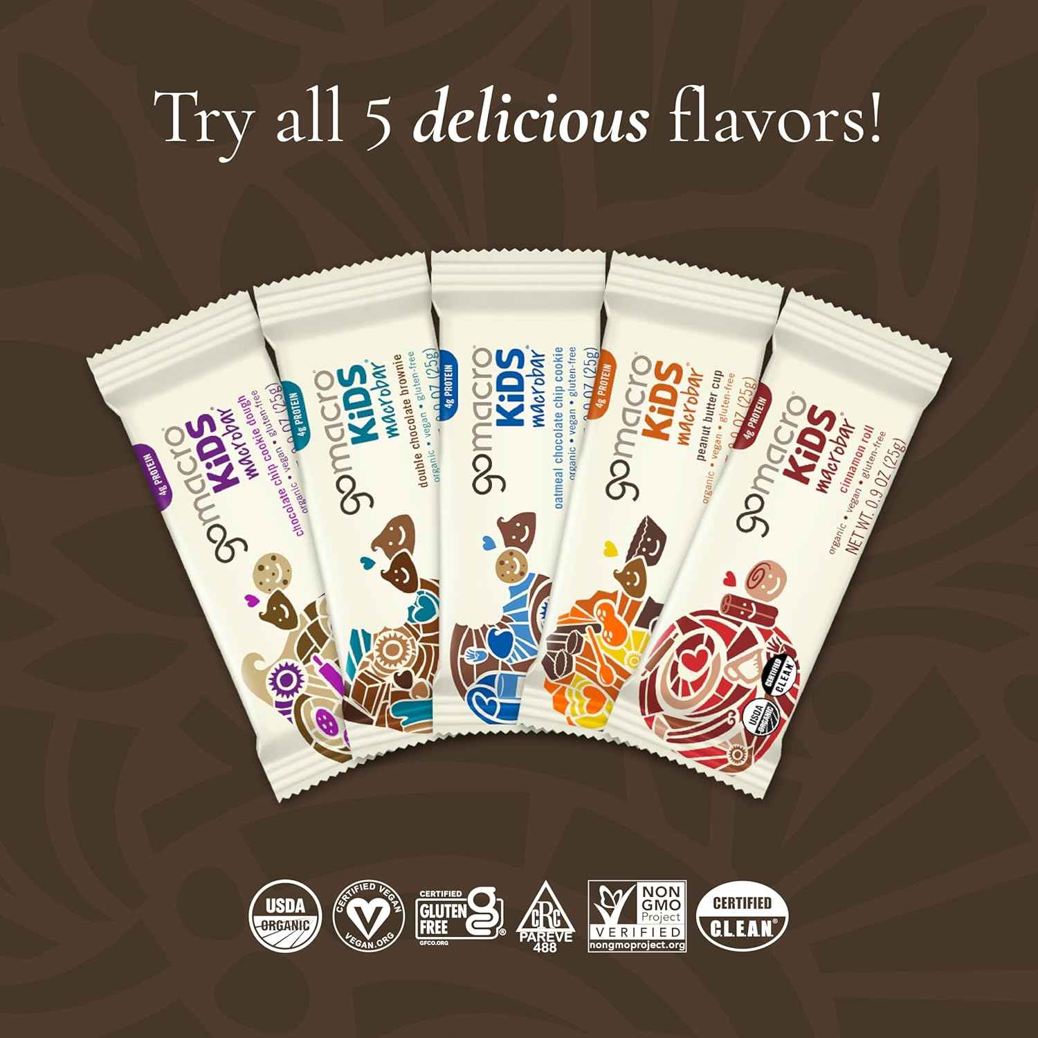 GoMacro Kids MacroBar Organic Snack Bars – Portable Vegan Bar for Hiking Trails and Road Trips