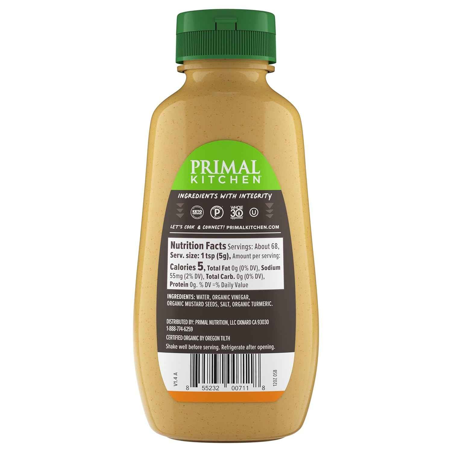 Primal Kitchen Spicy Brown Mustard – Backyard BBQ Topping for Grilled Sausages, Brats, and Hot Dogs