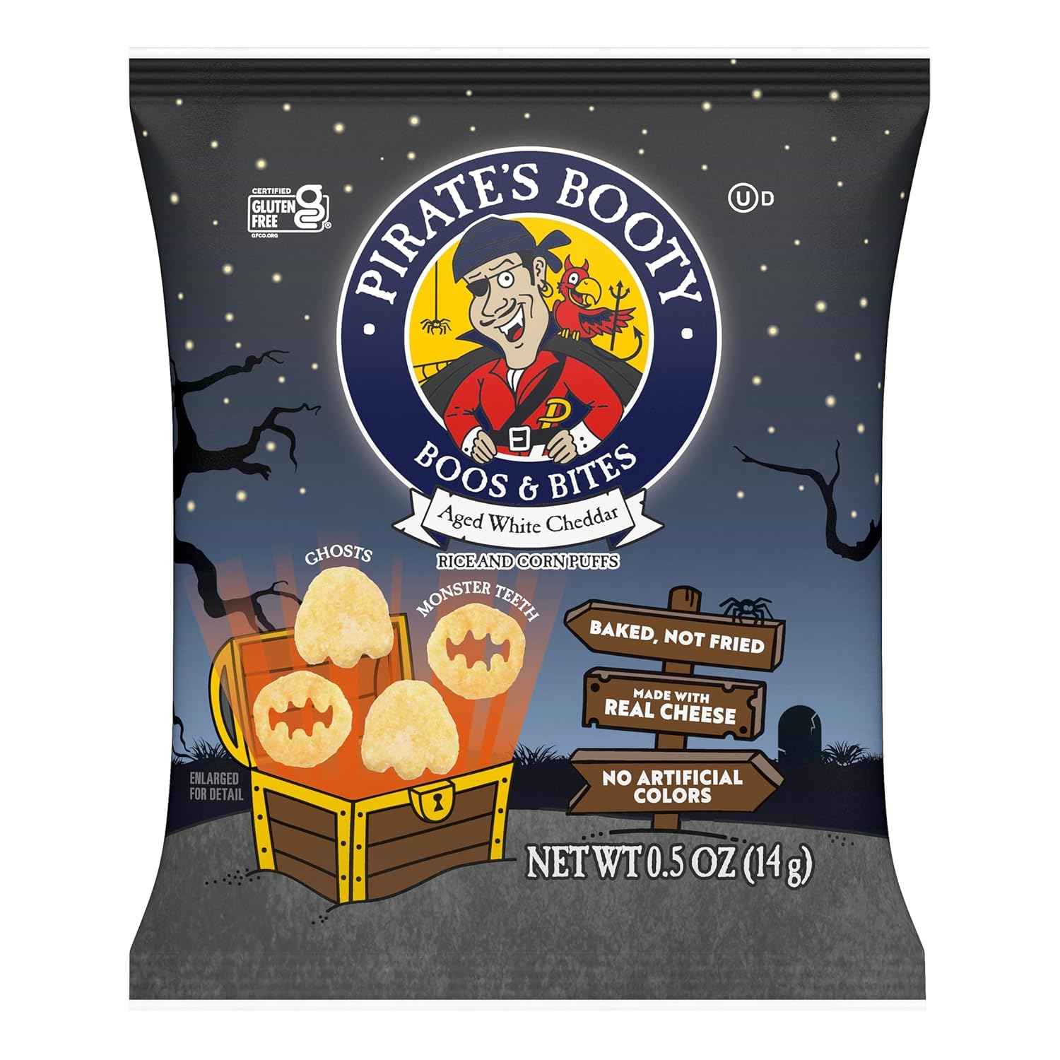Pirate's Booty Boos & Bites Halloween Snack Bags – Themed Party Favor Gift for Trick or Treat Events, 16 Count