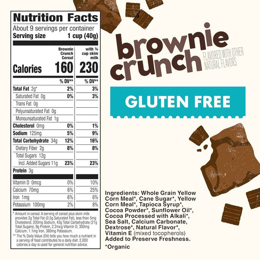 Cascadian Farm Brownie Crunch Cereal – Clean-Ingredient Chocolate Cereal for the Office Desk, Non-GMO Snack
