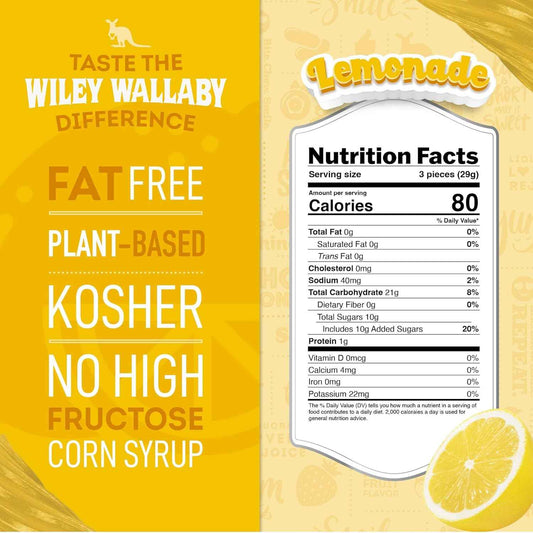 Wiley Wallaby Licorice – Resealable Lemonade Twists for Camping, Hiking, and Trail Snacking