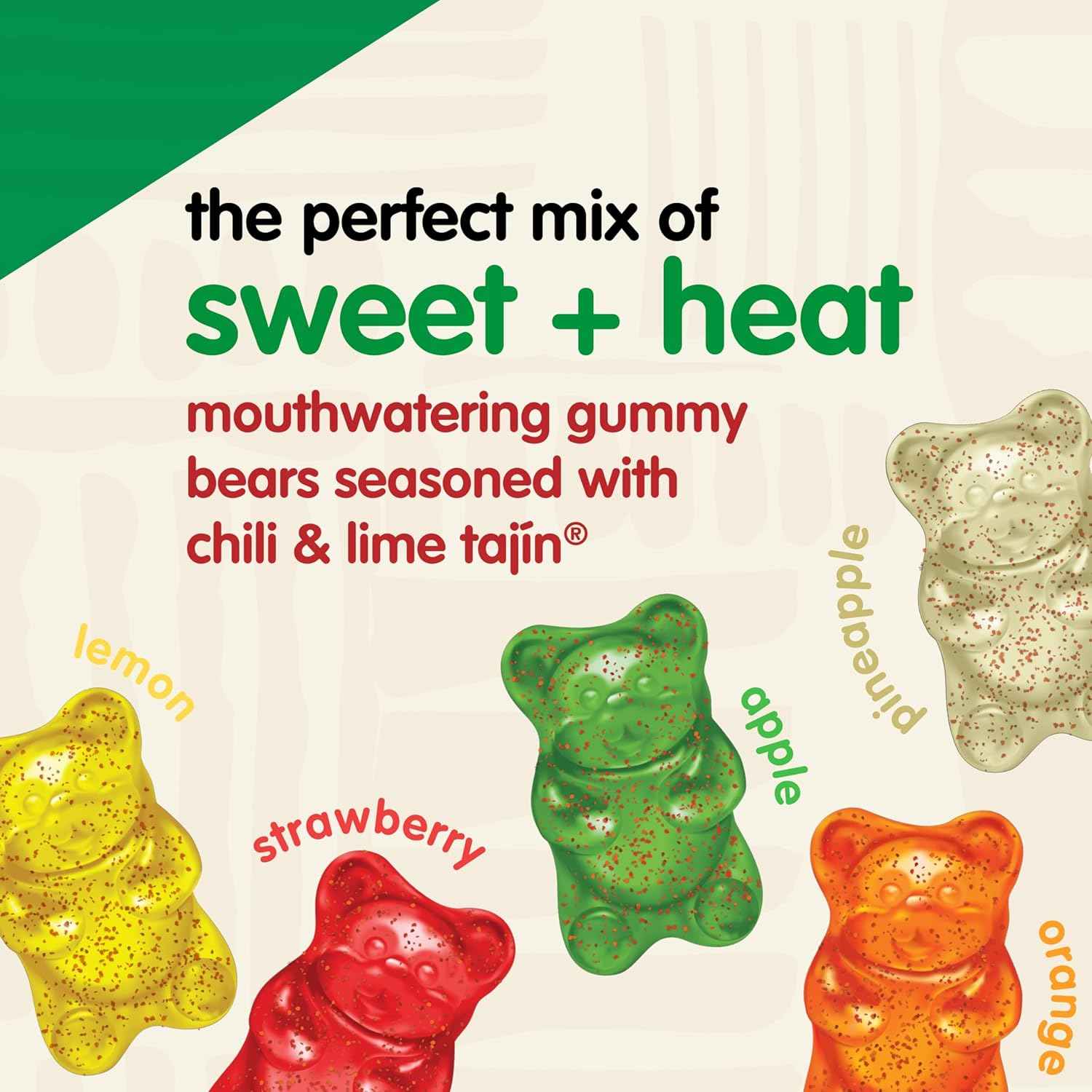 Snak Club Tajin Gummy Bears – Camping and Hiking Snack, Resealable Chili Lime Gummies