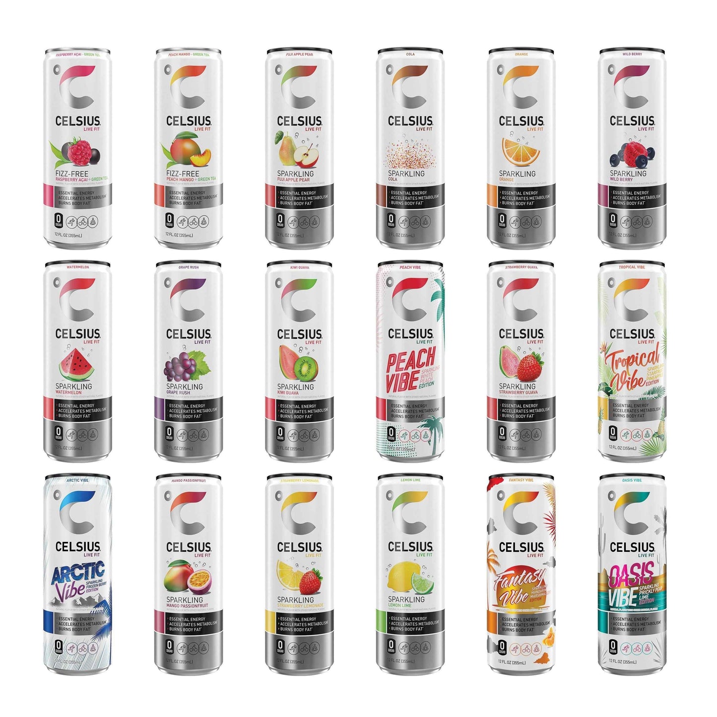 CELSIUS Assorted Functional Energy Drinks – Durable Outdoor Fuel for Running Trails and Fitness Studios