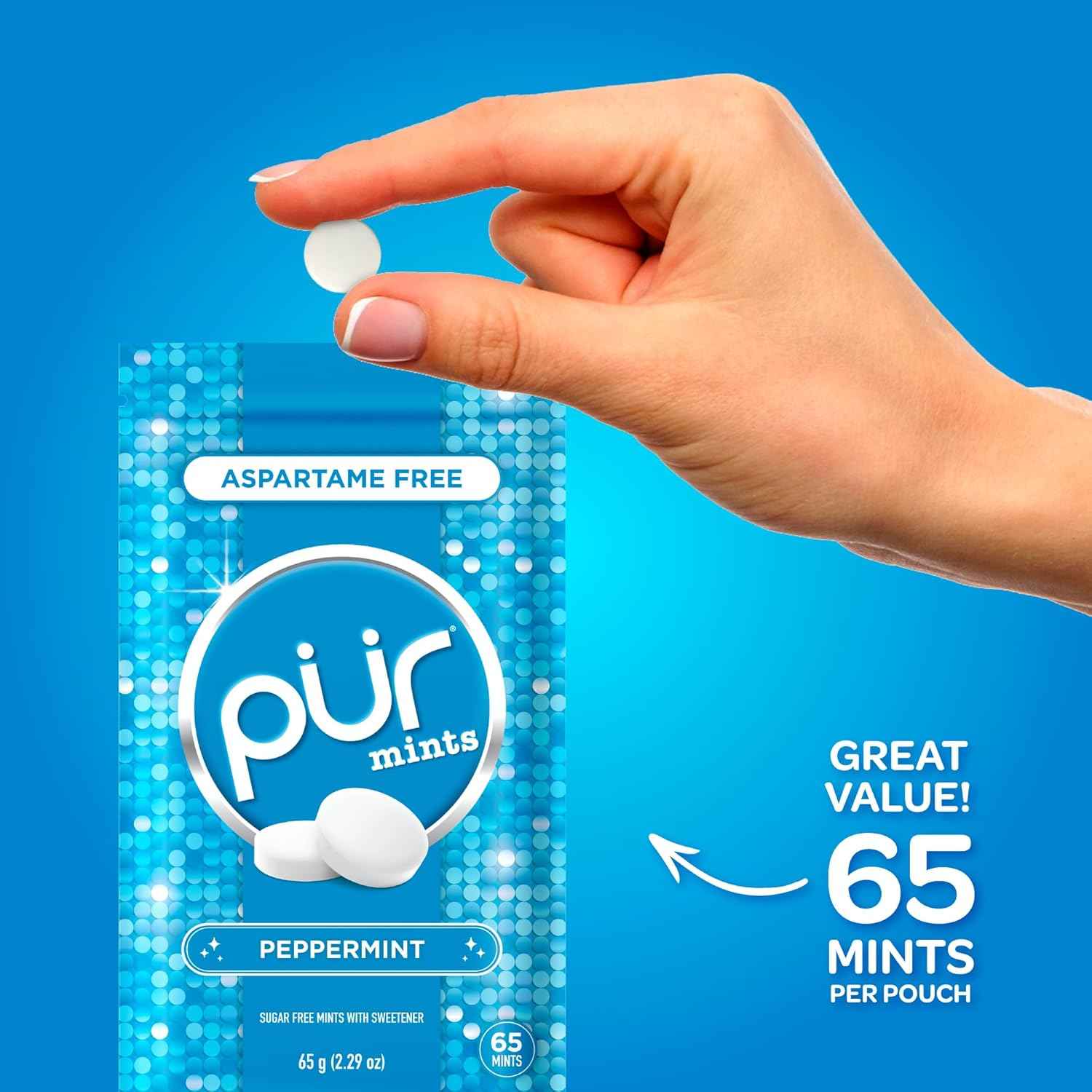 PUR Mints Slim Flip Top Tin – Uncluttered Pocket Friendly Mints for Intentional Carry and Clean Living