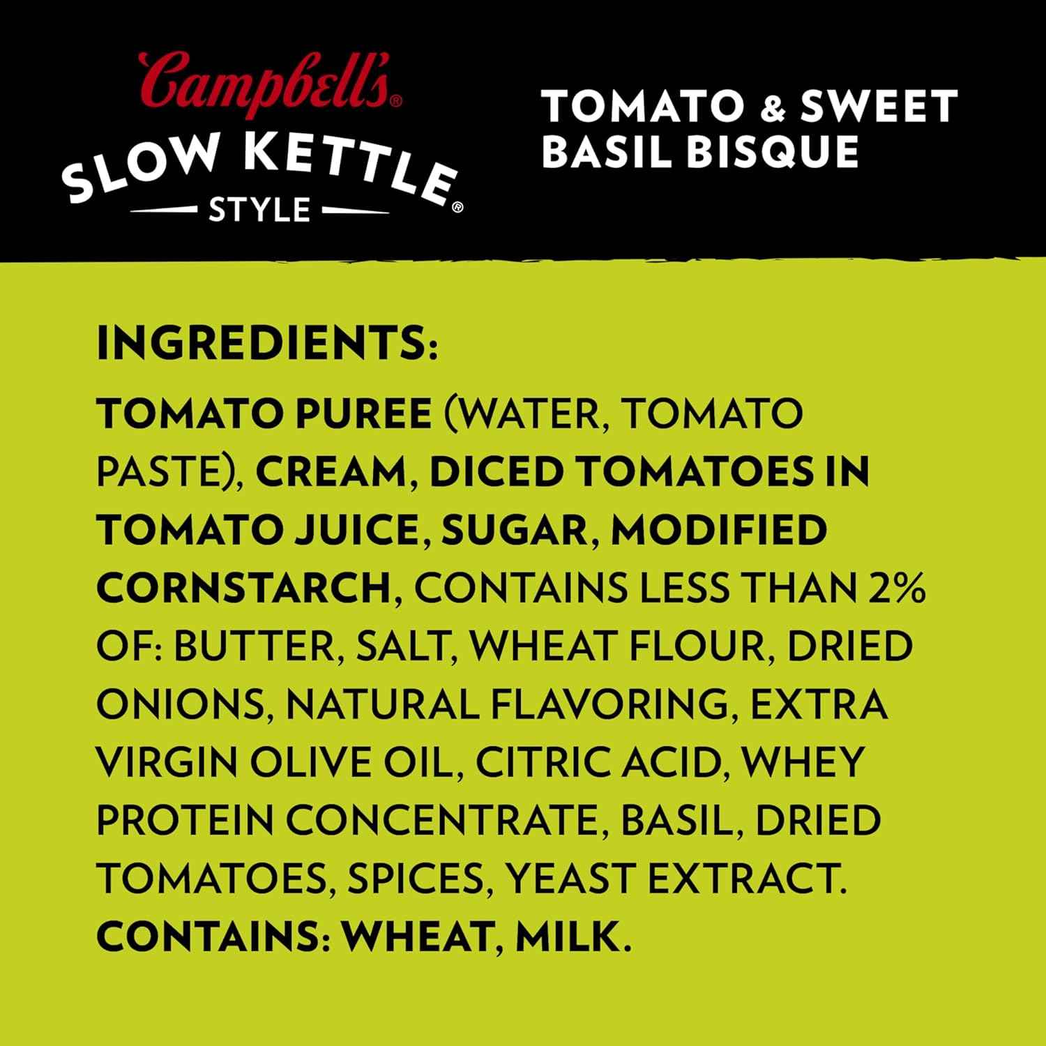 Campbell's Slow Kettle Style Sweet Basil Bisque 15.5 oz Single-Serve Bowl, Warm Pantry Ritual for Rainy Days, Sick Days, and Quiet Recovery