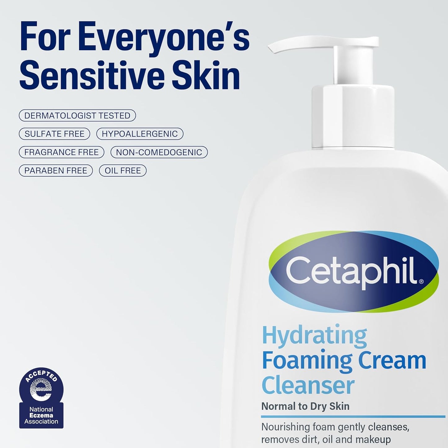 Cetaphil Cream to Foam Face Wash – Nightly Wind-Down Cleanser for Sensitive Skin Self-Care Ritual