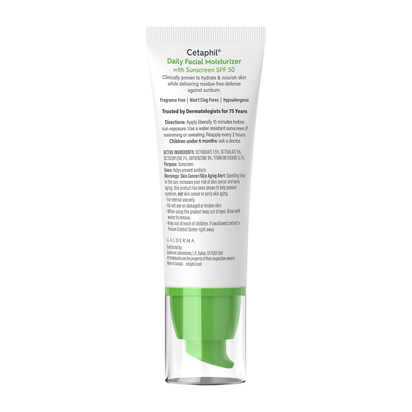Cetaphil Daily Facial Moisturizer SPF 50 – Calming Morning Skincare Ritual for Sensitive Skin, Fragrance-Free Hydration