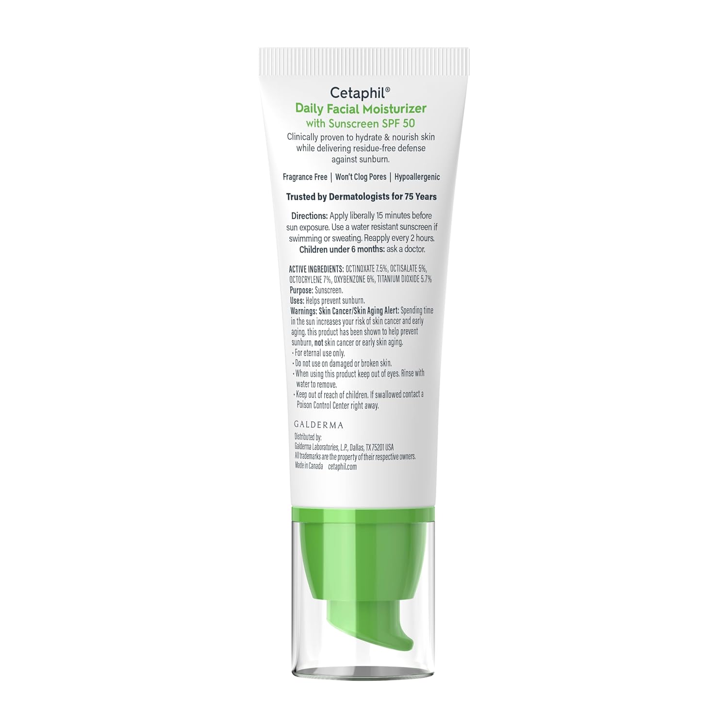 Cetaphil Daily Facial Moisturizer SPF 50 – Calming Morning Skincare Ritual for Sensitive Skin, Fragrance-Free Hydration