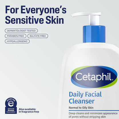 Cetaphil Daily Foaming Face Wash – Mindful Morning Cleanser for Sensitive, Combination to Oily Skin