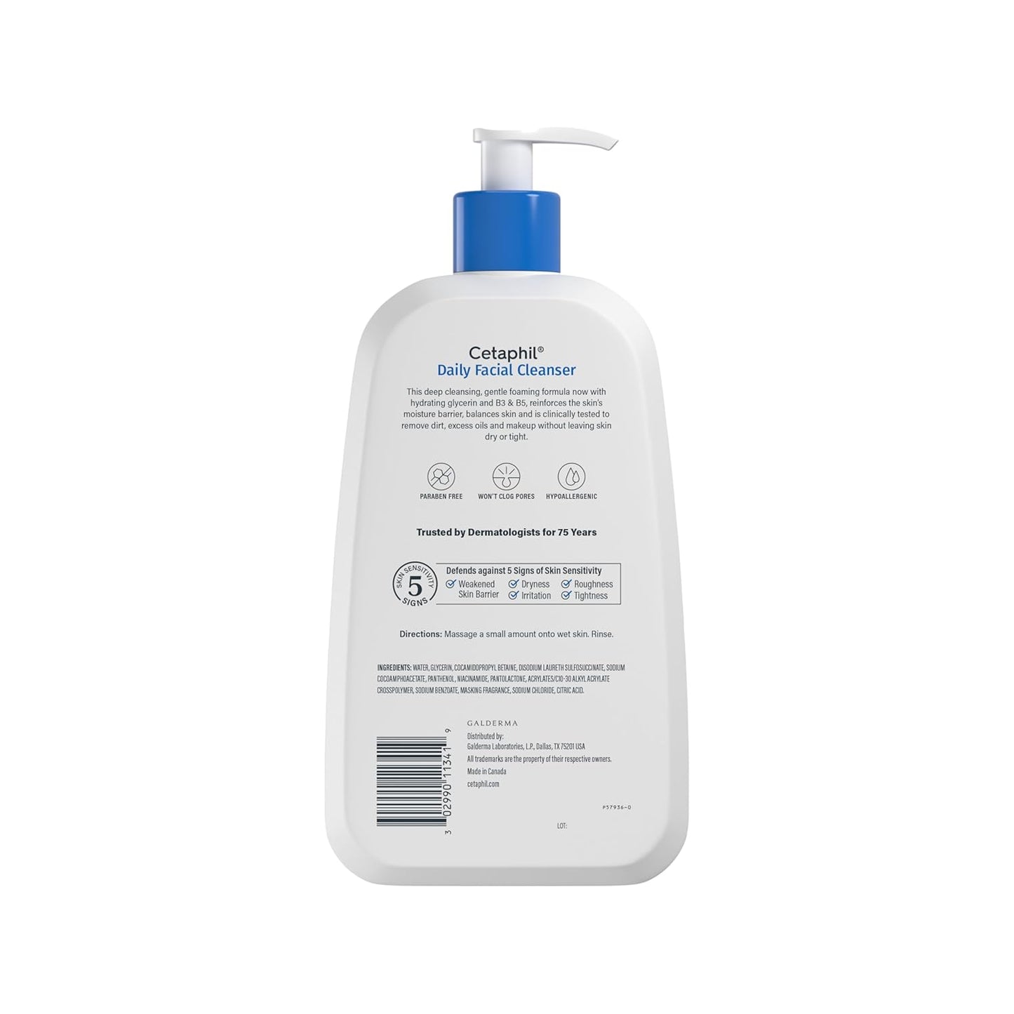 Cetaphil Daily Foaming Face Wash – Mindful Morning Cleanser for Sensitive, Combination to Oily Skin