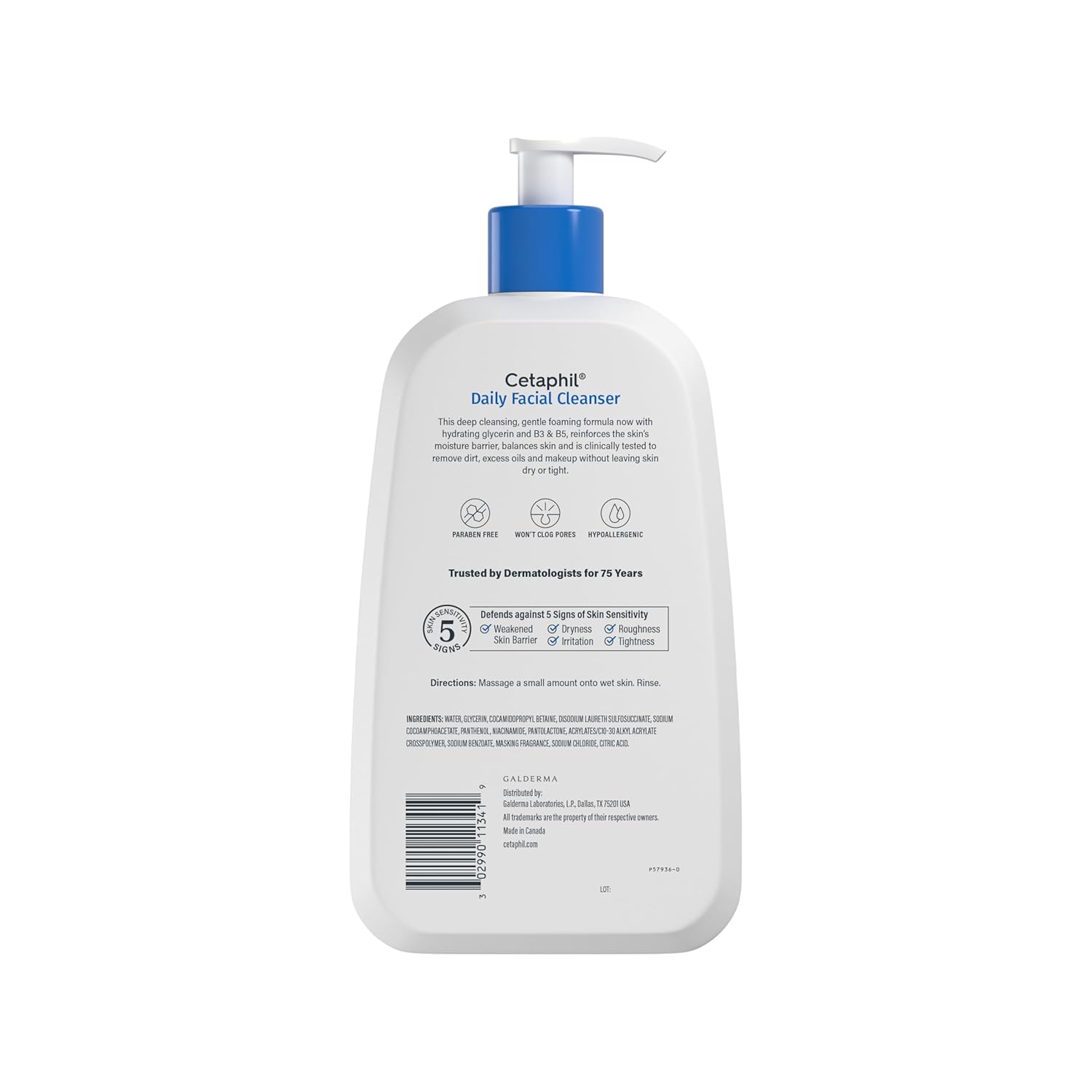 Cetaphil Daily Foaming Face Wash – Mindful Morning Cleanser for Sensitive, Combination to Oily Skin