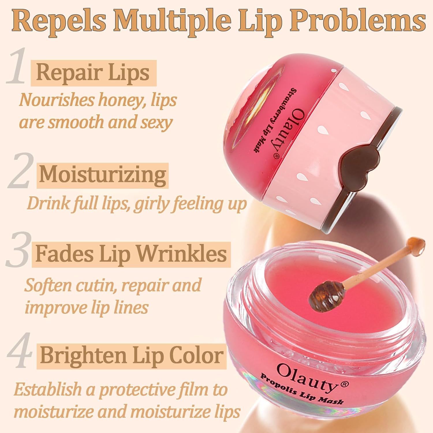 4_PCS_Bee_Lip_Balm_Lip_Mask_Honey_Pot,_Honey_&_Strawberry_Lip_Mask_Propolis_Moisturizing_Lip_Balm_with_Stick_-_Hydrating_Prevention_Dry_&_Cracked_Lip_Scrubs_Exfoliato_Lip_Wrinkle_Skin_Care