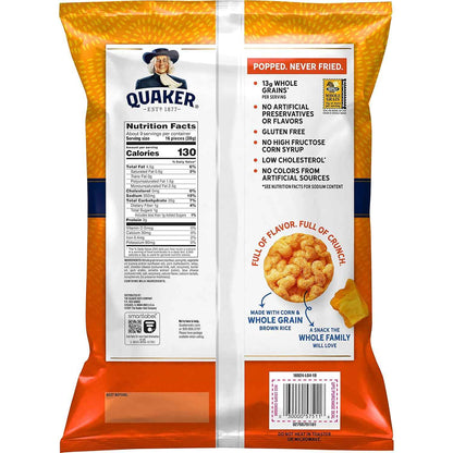 Quaker Rice Crisps Cheddar – Kid-Approved Lunchbox Snack for School Days, 8.5 oz