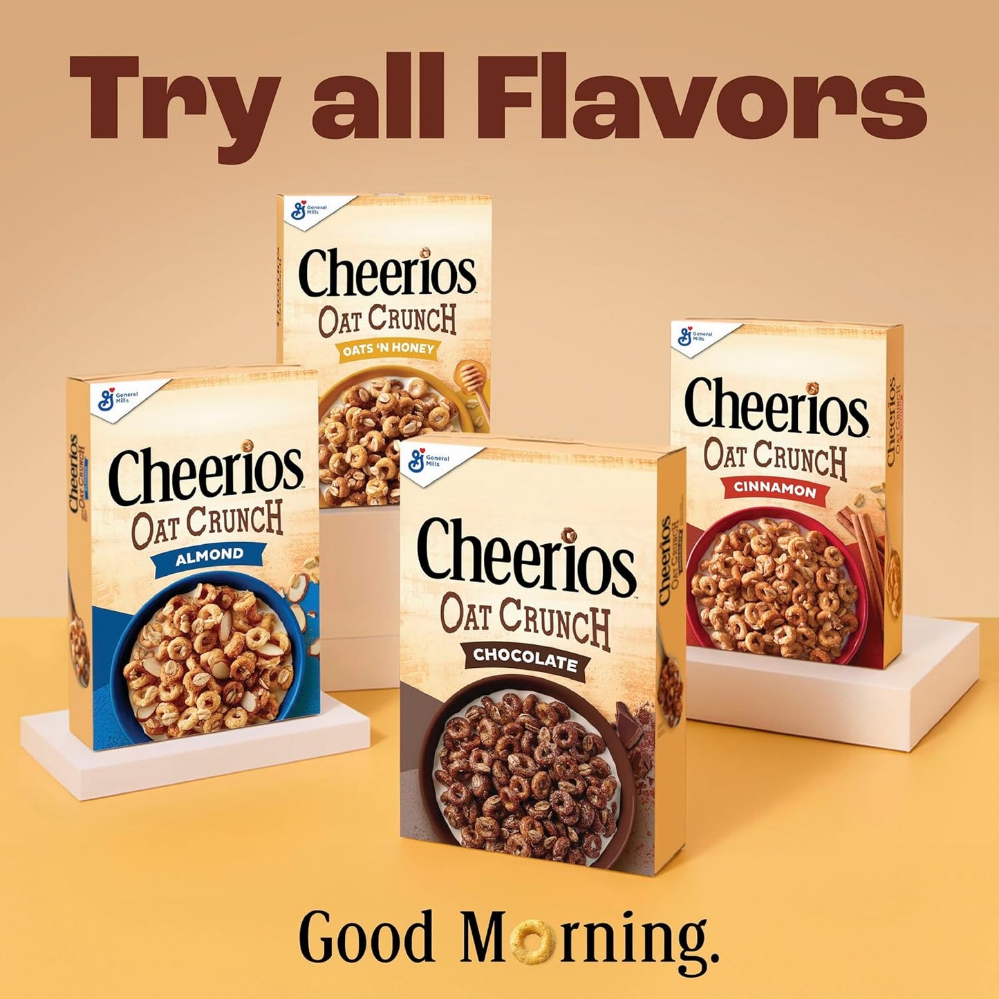 Cheerios Oat Crunch Cinnamon Breakfast Cereal – Whole Grain Office Snack and Post-Workout Fuel for Health-Conscious Routines, 24 oz Box