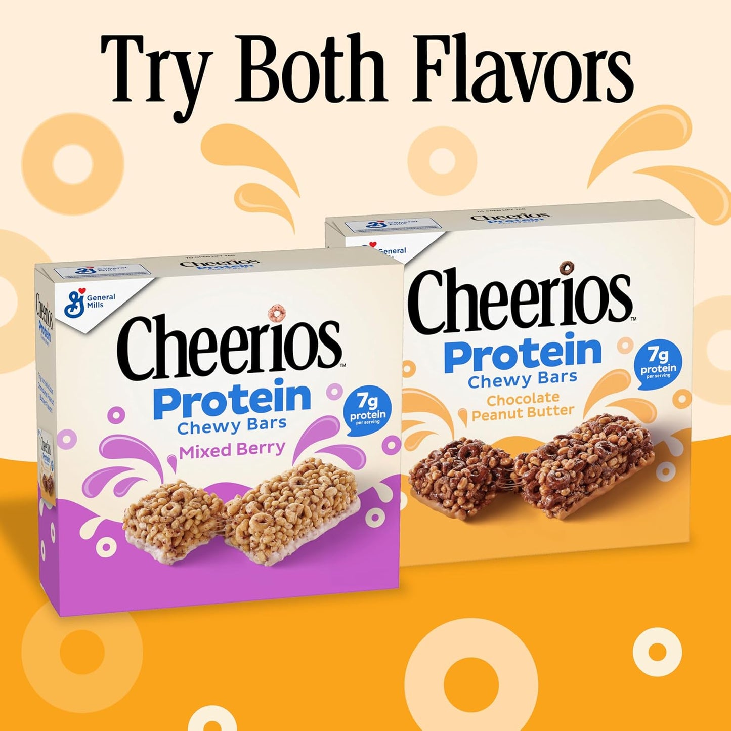 Cheerios Protein Chewy Bars Thoughtful Care Package Snack for Busy Parents 5 Ct Chocolate Peanut Butter