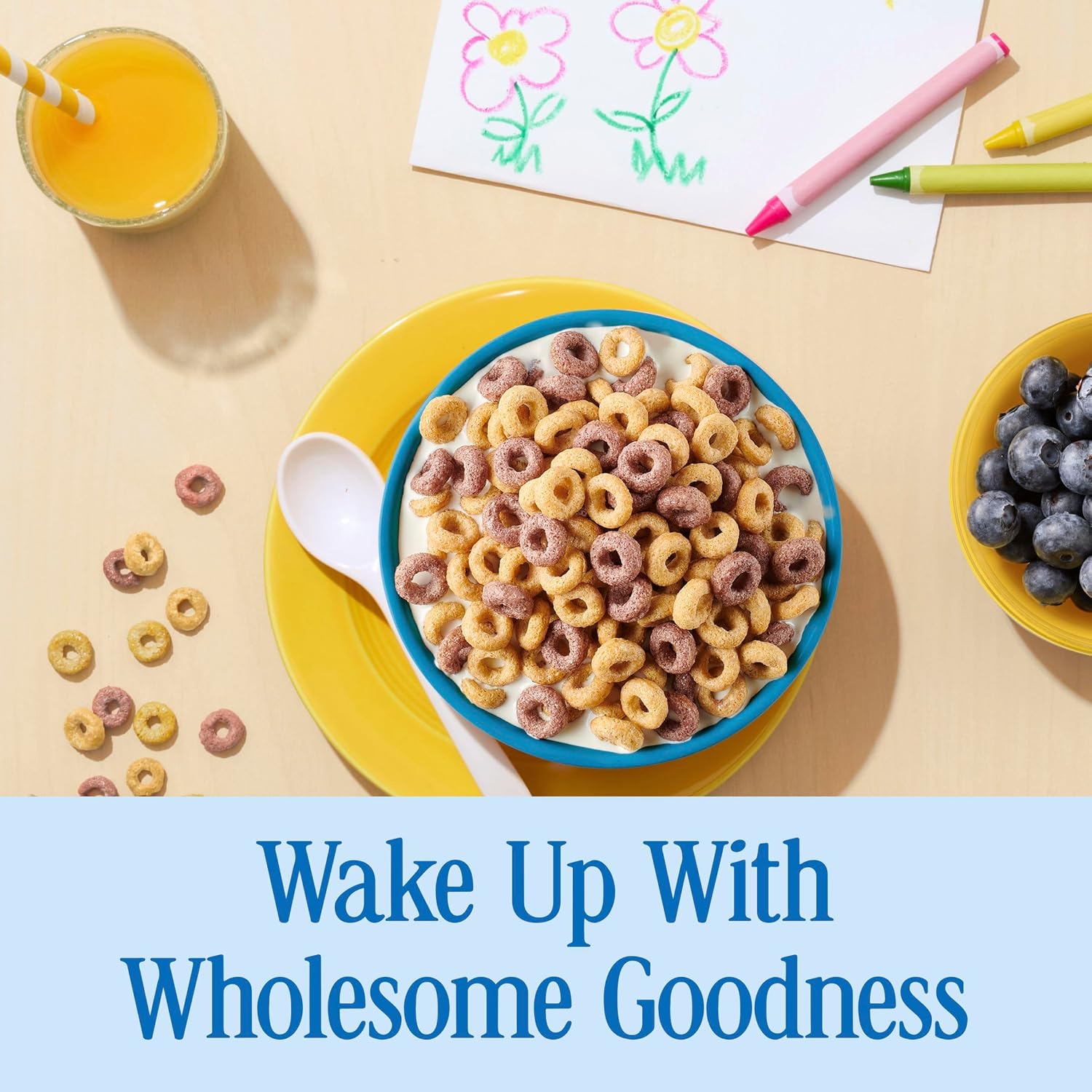 Cheerios Veggie Blends Blueberry Banana Cereal – Toddler-Friendly Gluten Free Cereal for the Breakfast Table and Playdate Snack Bowl