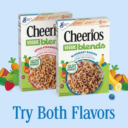 Cheerios Veggie Blends Blueberry Banana Cereal – Toddler-Friendly Gluten Free Cereal for the Breakfast Table and Playdate Snack Bowl