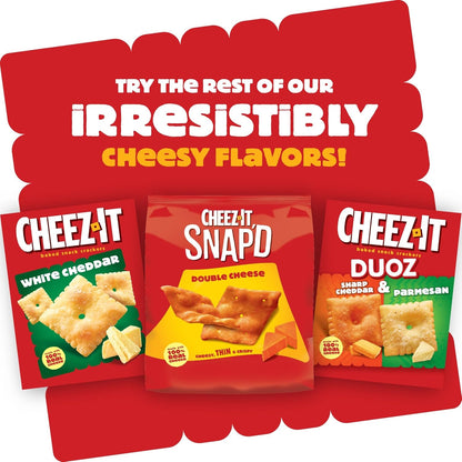 Cheez-It Grooves Crunchy Cheese Crackers – Travel-Friendly Sharp White Cheddar Snack for Rest Stops, Picnics, and Tailgates, 3.25oz 6-Pack