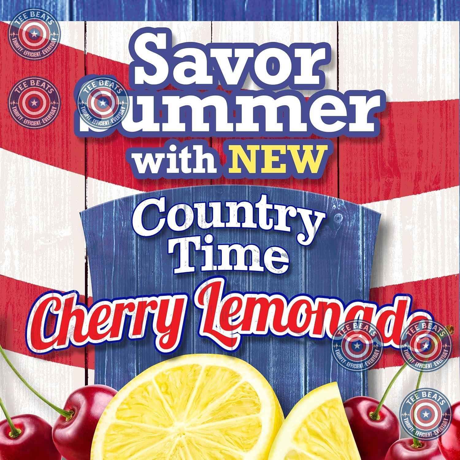 Country Time Cherry Lemonade Flavored Mix – Charity Gift Set Supporting Alex's Lemonade Stand Foundation, 6 qt Yield
