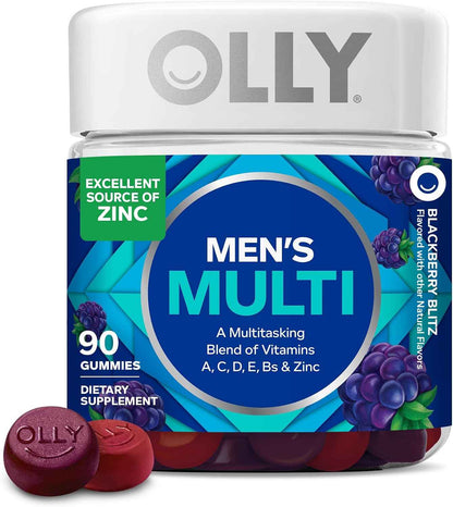 OLLY Men's Multivitamin Gummy – Morning Focus Support for Career-Driven Men, No Water Needed