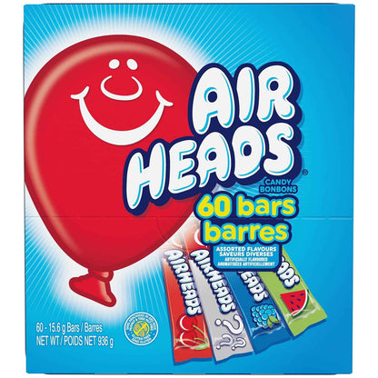 Airheads Sour Three-Flavor Taffy – Individually Sealed Bars for Clean Sharing at Birthday Parties and Movie Nights