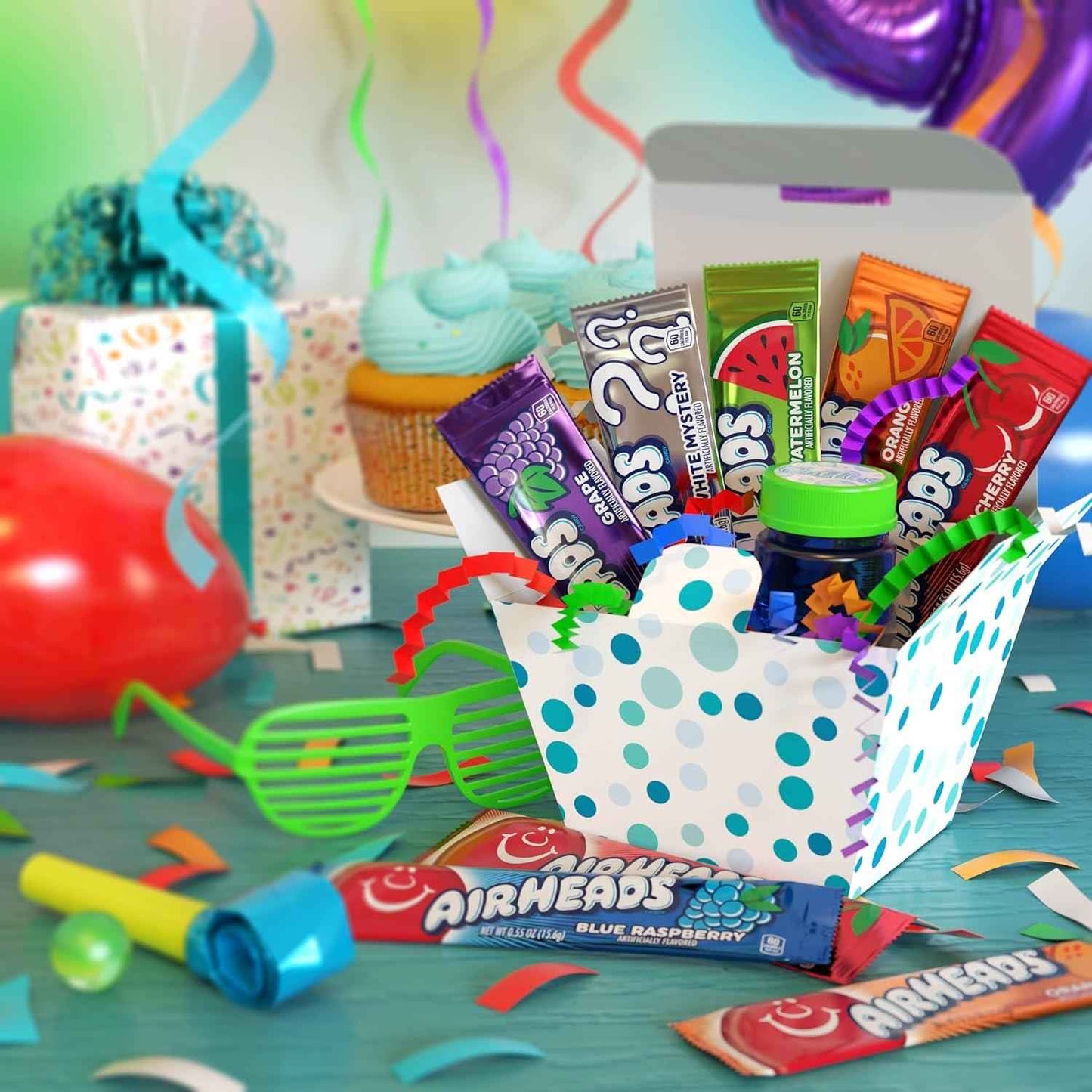 Airheads Sour Three-Flavor Candy Assortment – Giftable Snack Box for Road Trippers, Hostess Tins, and Office Treats