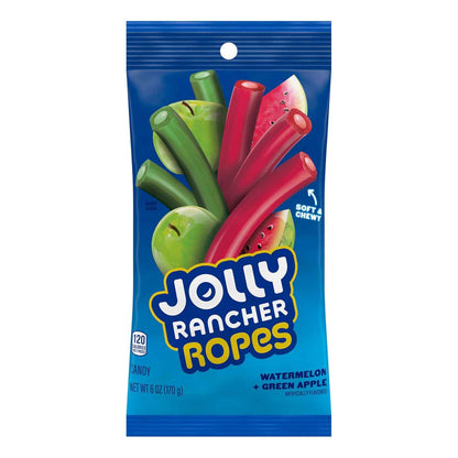 JOLLY RANCHER Ropes Assorted Fruity Chewy Rope Candy for School Lunches, Birthday Parties, and Family Movie Nights, 6 oz