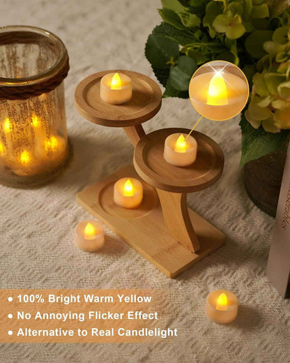 BEICHI Flameless LED Tea Lights with Child-Safe Battery Cap – No-Flame Votive Candles for Nursery and Kids' Room, Pack of 12