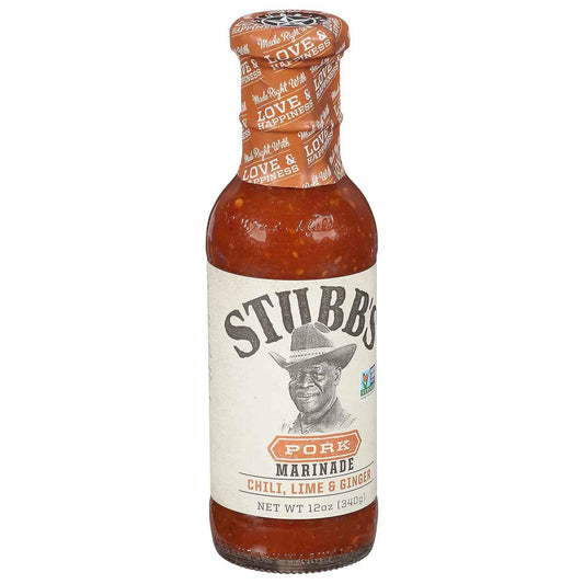 Stubb's Chiles, Lime & Ginger Pork Marinade, 12 oz – Camping and Patio Cookout Sauce for Pork, Chicken, and Vegetables