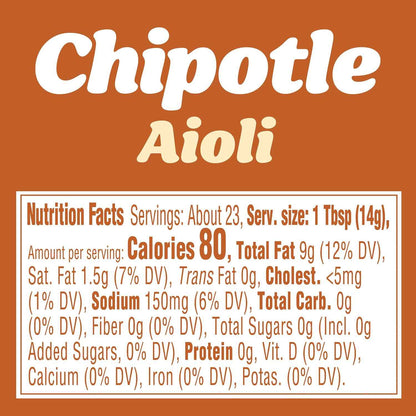 Kraft Chipotle Aioli 12 fl oz Squeeze Bottle — Backyard BBQ Dipping Sauce for Burgers, Grilled Chicken, and Picnic Platters