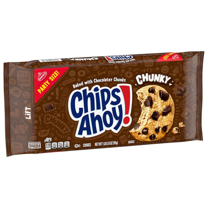 CHIPS AHOY! Chunky Chocolate Chip Cookies Party Size – Single-Pack Pantry Staple for Clean Kitchens, 24.75 oz