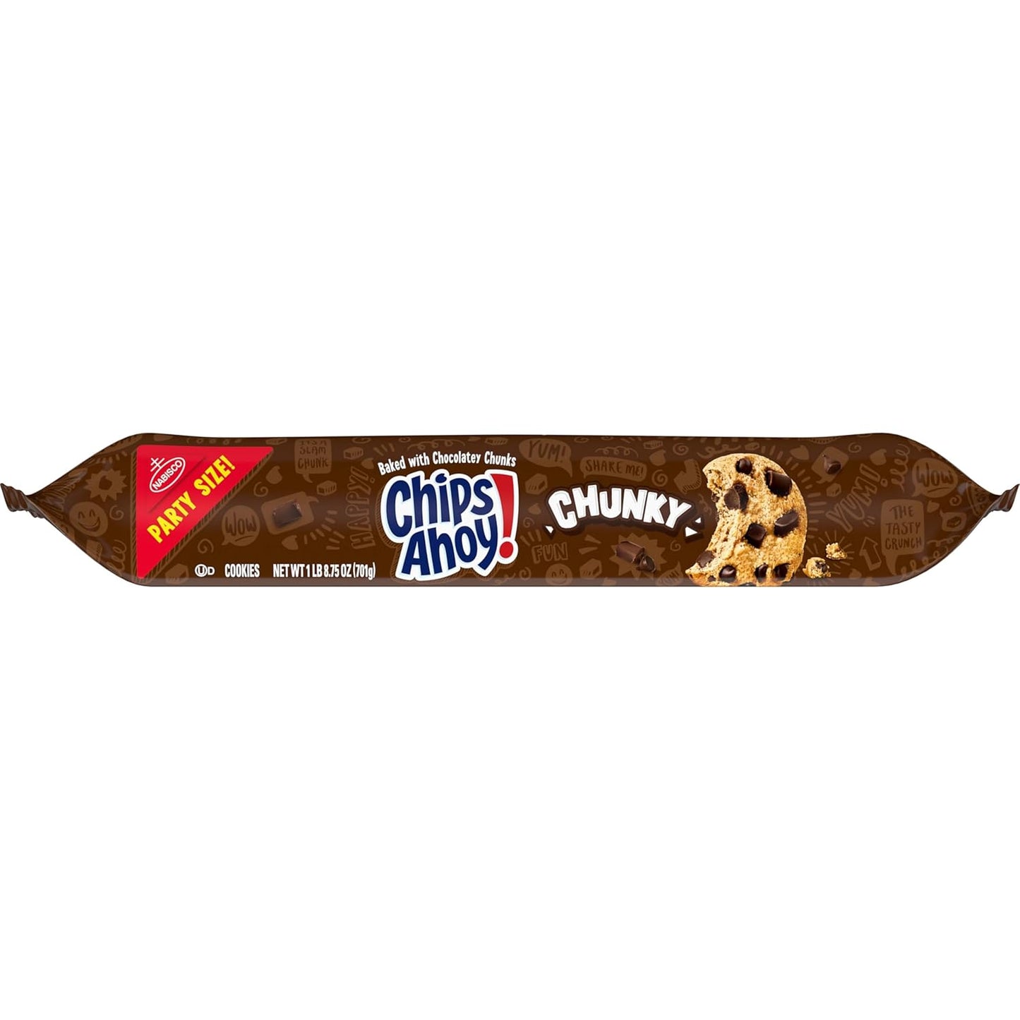 CHIPS AHOY! Chunky Chocolate Chip Cookies Party Size – Single-Pack Pantry Staple for Clean Kitchens, 24.75 oz