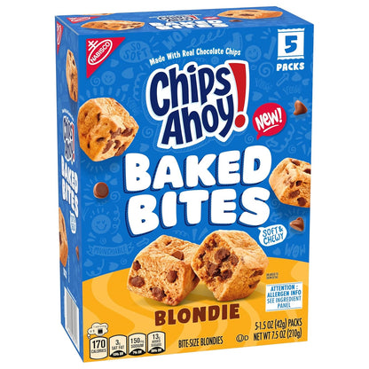CHIPS AHOY! Soft Blondie Bites Individually Wrapped Treats for Kids Lunchbox