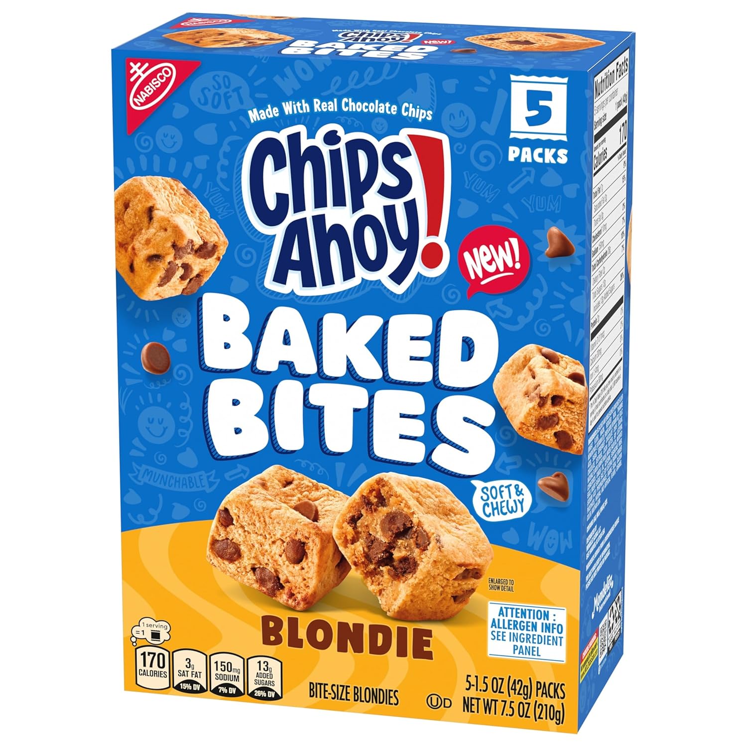 CHIPS AHOY! Soft Blondie Bites Individually Wrapped Treats for Kids Lunchbox
