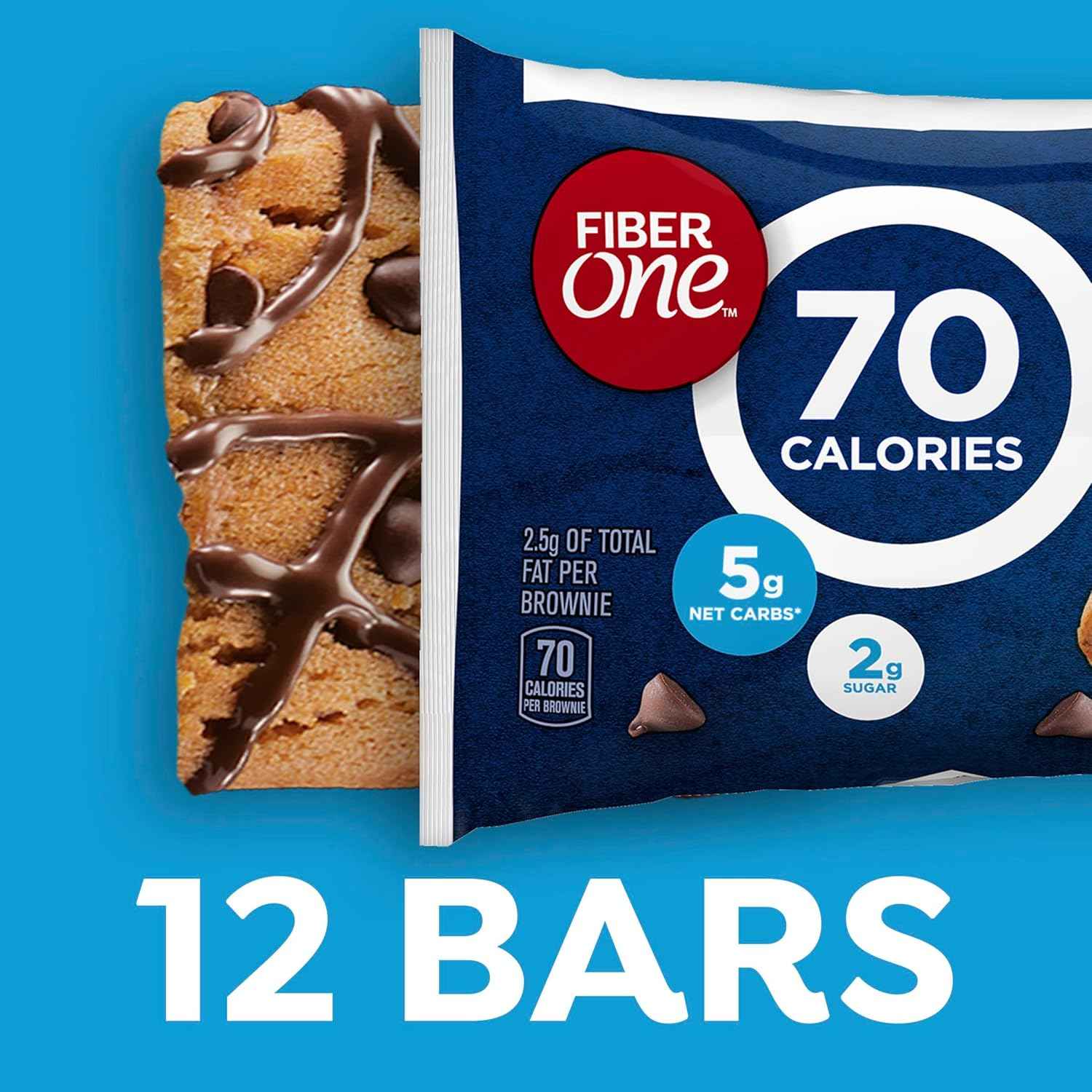 Fiber One 70 Calorie Brownies – Clean-Label Treat for Intentional Eating, 2g Sugar Bars