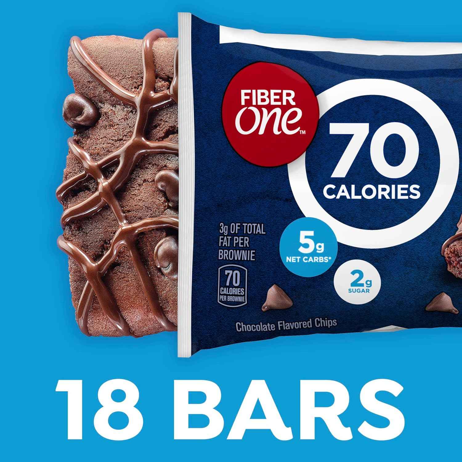 Fiber One Chocolate Fudge Brownies, Portion-Controlled Family Snack Bars for Pantry Stocking, Mega Pack