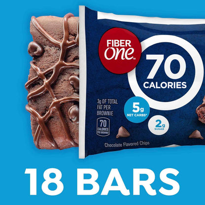 Fiber One Chocolate Fudge Brownies, Portion-Controlled Family Snack Bars for Pantry Stocking, Mega Pack