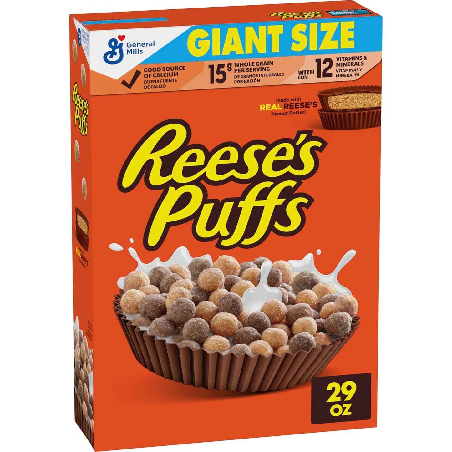 REESE'S PUFFS Chocolatey Peanut Butter Cereal – Nostalgic Gift Basket Pick for Chocolate Peanut Butter Lovers