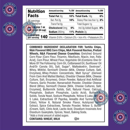 Utz 5-Flavor Snack Mix Barrel - Thoughtful Birthday Gift for Snack Lovers, Movie Buffs, and Party Hosts