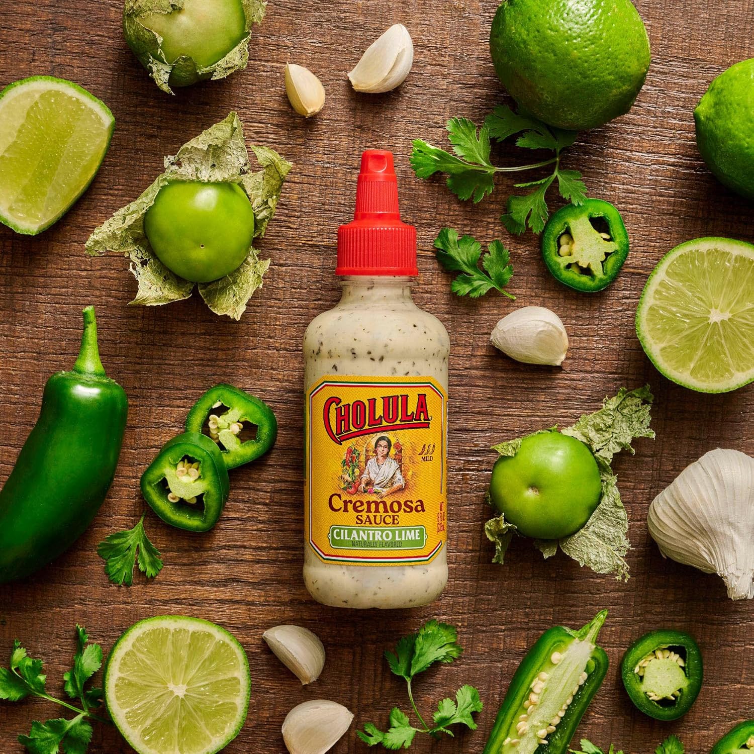 Cholula Cremosa Cilantro Lime – Kid-Friendly Mild Taco Sauce for Lunchboxes, Nachos & Breakfast Burritos, Flip-Cap 8 oz